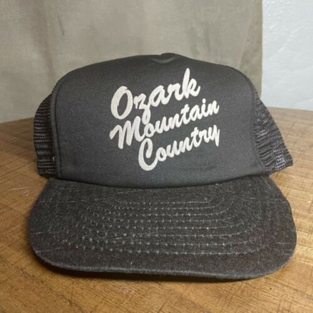 Ozark Mountain Country Vintage Trucker Mesh Hat Black Snapback